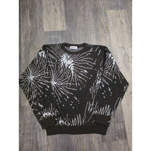 Atrium Brown Spiderweb Design Sweater Men's SIze Medium